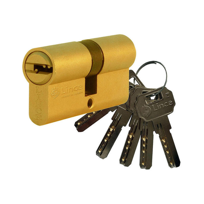 Cilindro De Seguridad Multipunto Serie C2, Leva Larga, 32+32mm, Laton 9c253232l Lince