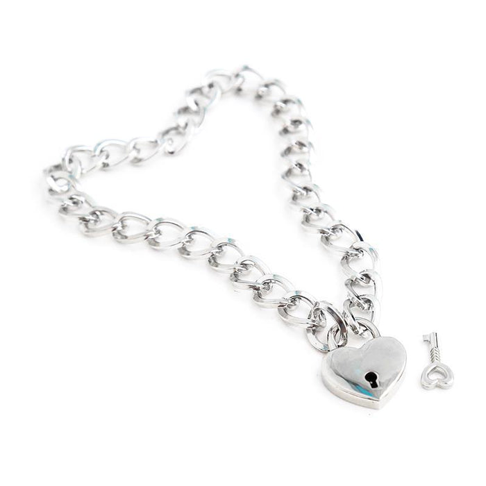 Collar Con Candado Color Plata