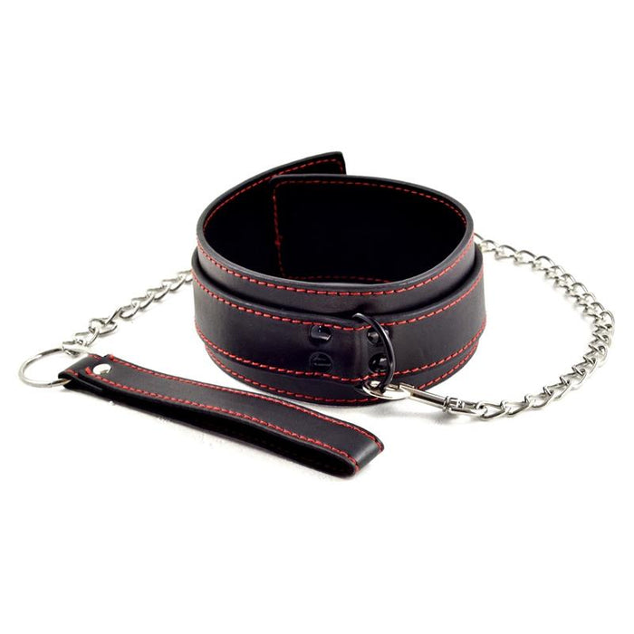 Collar Y Correa  Bondage Negro