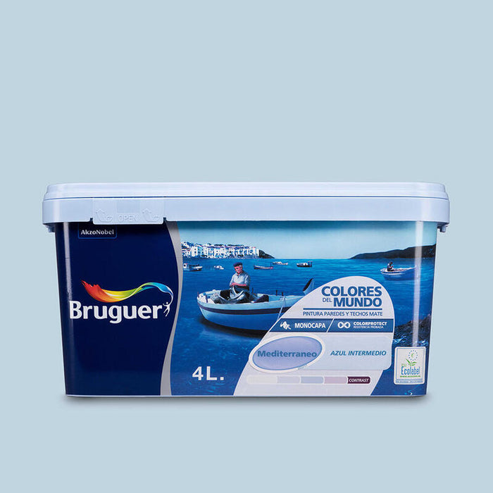 Colores Del Mundo Mediterraneo Azul Intermedio 4l 5057207 Bruguer