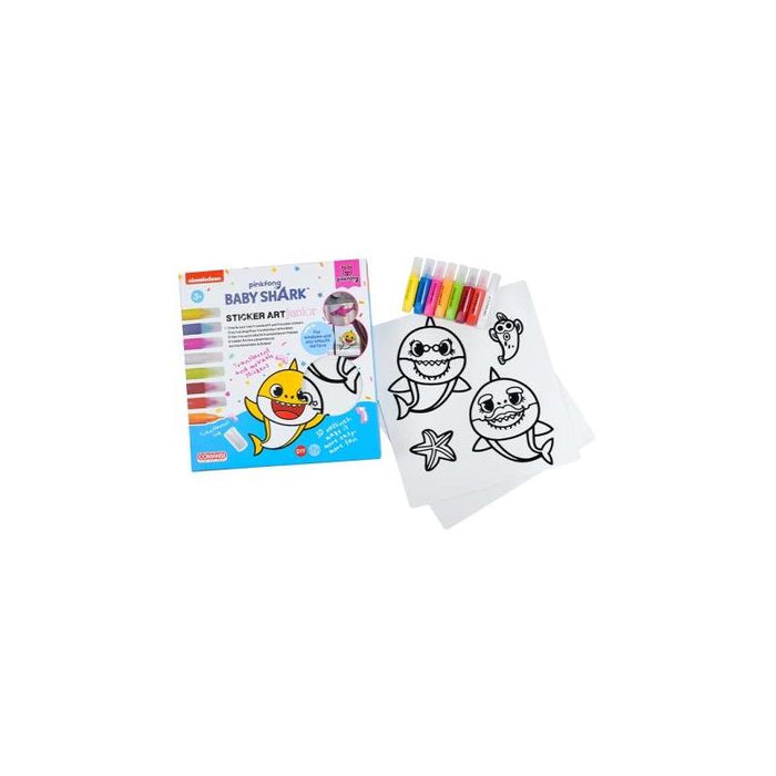 Comansi Sticker Art Junior Baby Shark - Pegatinas Creativas Para Ventanas  - Manualidades Infantiles - Surtido Temático