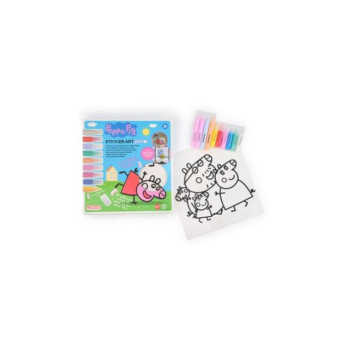 Comansi Sticker Art Junior Peppa Pig - Pegatinas Creativas Para Ventanas  - Manualidades Infantiles - Surtido Temático