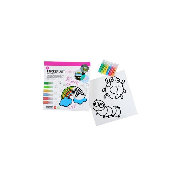 Comansi Sticker Art Junior Rainbow - Pegatinas Creativas Para Ventanas  - Manualidades Infantiles - Surtido Temático