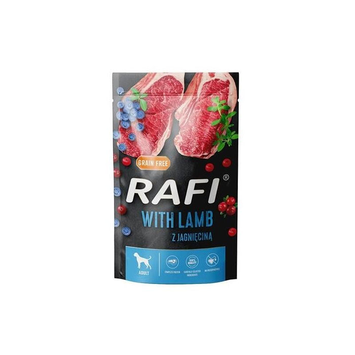 Comida Húmeda Para Perros Dolina Noteci Rafi Cordero, Arándano, Arándano Rojo  500g