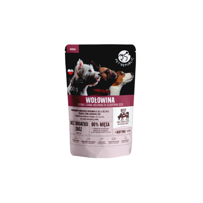 Comida Húmeda Para Perros Pet Republic Mini Carne De Res Finamente Picada  100 G