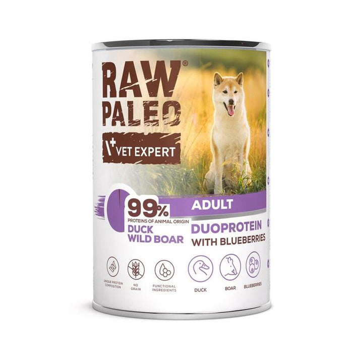 Comida Húmeda Para Perros Raw Paleo Duoprotein Duck & Boar Adult  400g