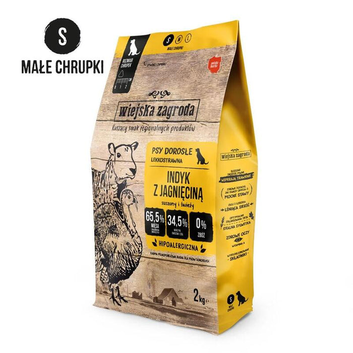 Comida Seca Para Perros Wiejska Zagroda Pavo Con Cordero Crujiente S  2kg