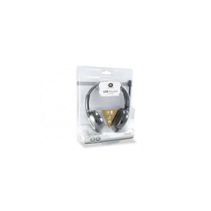 Conceptronic Auriculares Diadema+Microfono Cchatstaru2b Negro Compatible Con Voip Alimentacion Usb C