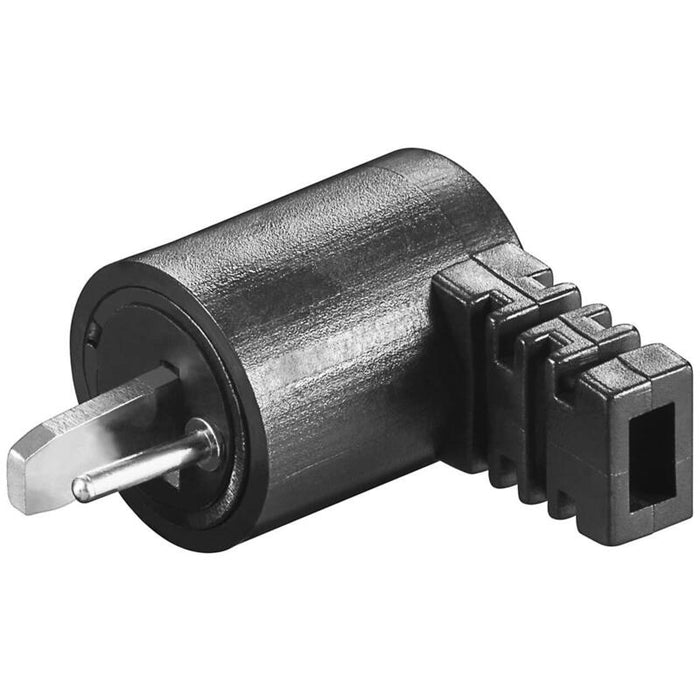 Conector De Altavoz Punto Y Raya 90º Macho Negro