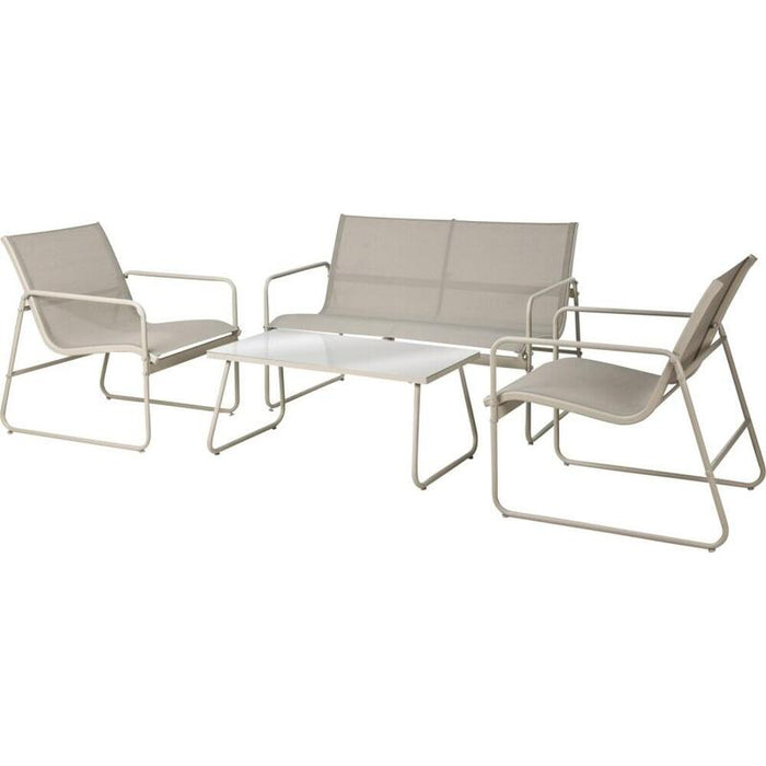 Conjunto De Jardín, Gris Claro/Blanco, 4 Piezas