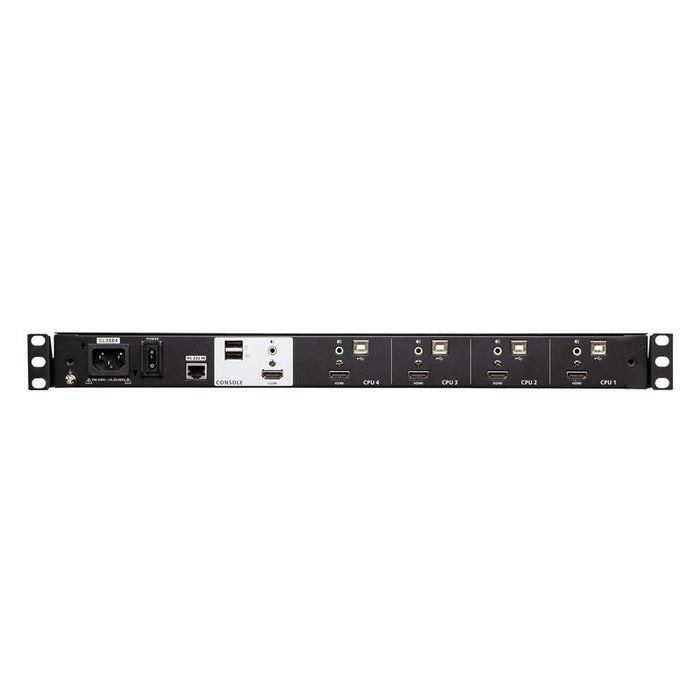 Consola Lcd Panorámica Multiview Dual Rail Con Switch Kvm Integrado Hdmi Usb De 4 Puertos