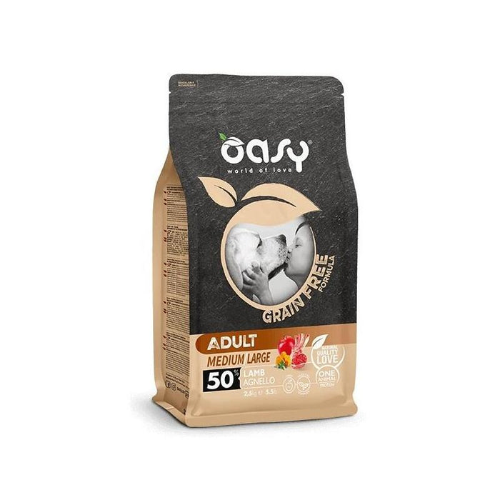 Cordero Oasy Sin Cereales, Tamaño Mediano/Grande, 12 Kg.