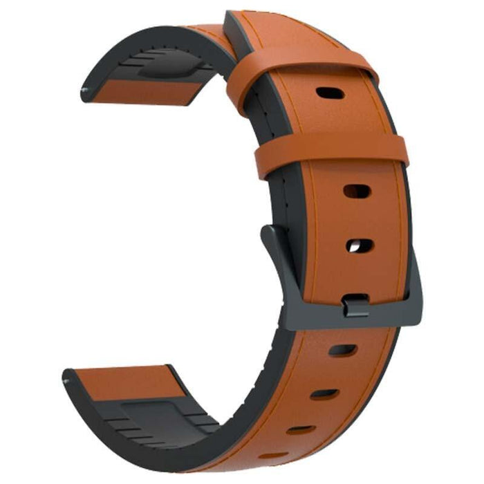 Correa Universal Cuero Premium 20mm Para Smartwatch Xiaomi/Amazfit/Samsung/Huawei/Realme/Ticwatch (Marrón)