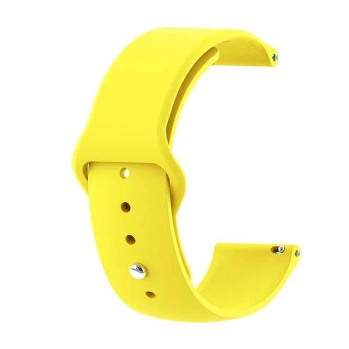 Correa Universal Elgance Silicona 22mm Para Smartwatch Xiaomi/Amazfit/Samsung/Huawei/Realme/Ticwatch (Amarillo)