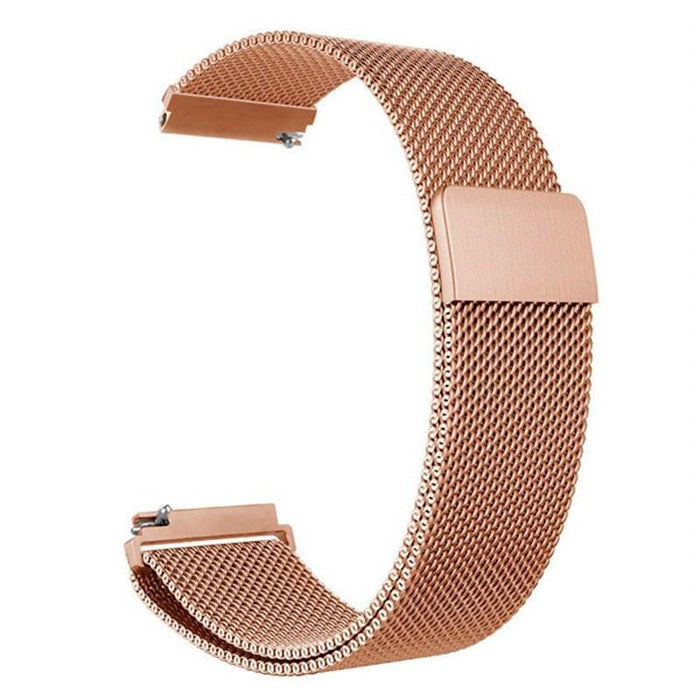 Correa Universal Metal Milanesa 22mm Para Smartwatch Xiaomi/Amazfit/Samsung/Huawei/Realme/Ticwatch (Rosa)