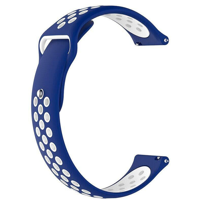 Correa Universal Sport Silicona 20mm Para Smartwatch Xiaomi/Amazfit/Samsung/Huawei/Realme/Ticwatch (Azul Oscuro)