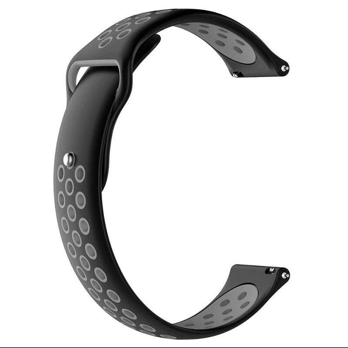 Correa Universal Sport Silicona 20mm Para Smartwatch Xiaomi/Amazfit/Samsung/Huawei/Realme/Ticwatch (Negro)