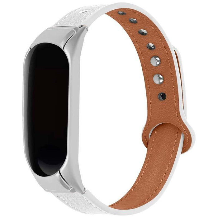 Correa Xiaomi Mi Smart Band 6 / Mi Band 5 / Amazfit Band 5 Cuero Clip Blanco