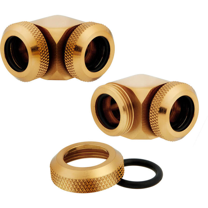 Corsair Hydro X Series Xf Hardline 90° 12mm Od Pack De 2 Dorado