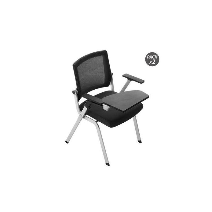 Cromad Pack De 2 Sillas Confidente Pala Abatible - Acolchado Extra Grueso - Tableta Resistente - Brazos Moviles -