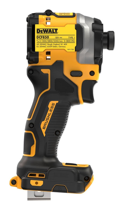 EAN 5035048750124 - DeWALT DCF850NT 3250 RPM Negro, Amarillo imagen 4