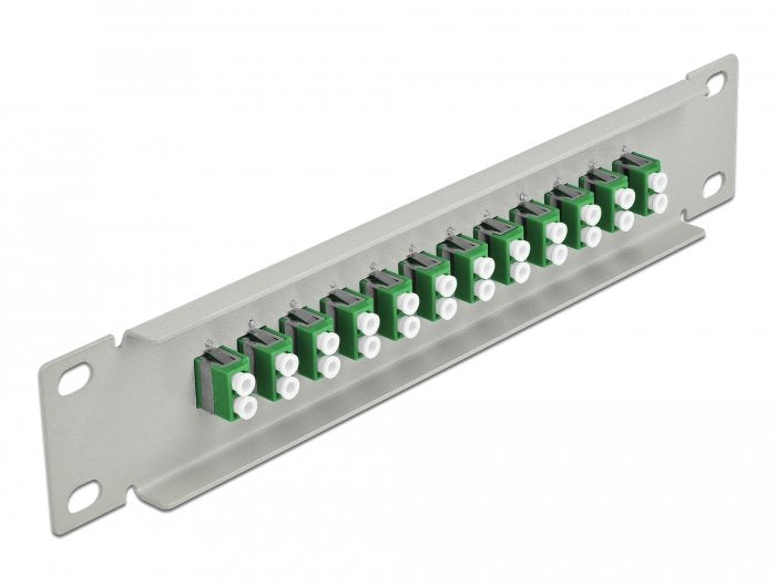 Delock 10 Lwl Patchpanel 12 Port Lc Duplex Grün 1 He Grau