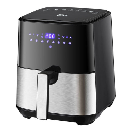 EAN 8425998077902 - EDM 07790 freidora Sencillo 5 L Independiente 1450 W Freidora de aire caliente Negro, Acero inoxidable imagen 1