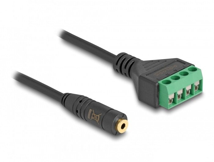 Delock 66294 Cable Adaptador De Clavija Estéreo Hembra De 2,5 Mm Y 4 Clavijas A Bloque De Terminales 20 Cm
