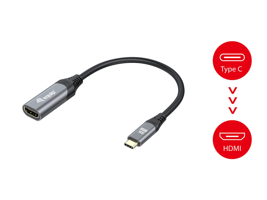 EAN 4015867230008 - Equip 133492 adaptador de cable de vídeo 0,15 m USB Tipo C Negro, Gris imagen 4