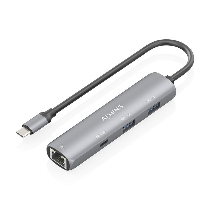 EAN 8435739904015 - AISENS ASUC-4P039-GR base para portátil y replicador de puertos Alámbrico USB 3.2 Gen 1 (3.1 Gen 1) Type- imagen 1