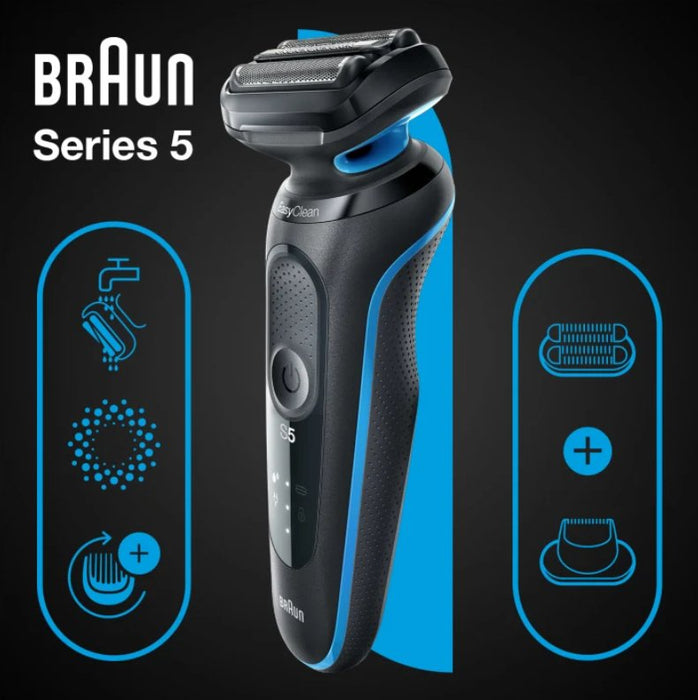 Máquina De Afeitar Braun Series 5 - 51-B1820s Negro/Azul