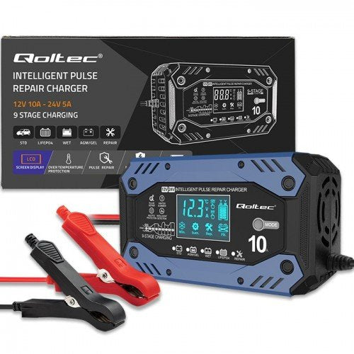 EAN 5901878524825 - Qoltec 52482 Cargador de batería para vehículos 12/24 V Negro, Azul imagen 12
