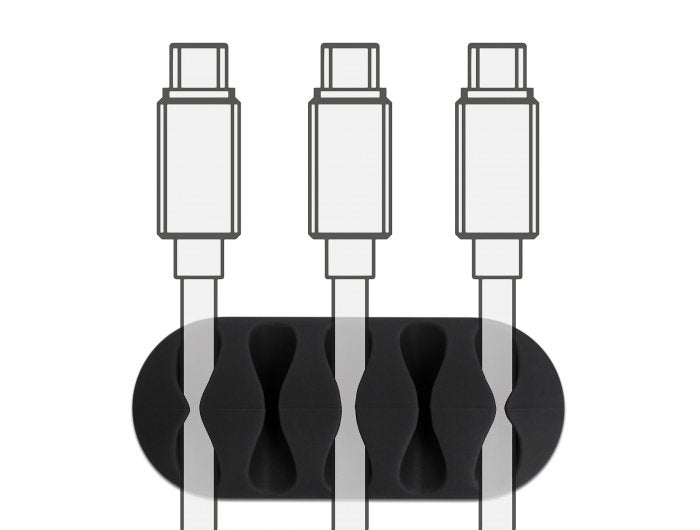Delock Cablehalter Mit 5 Durchführungen Selbstklebend Set 6 Stück Schwarz   Weiss