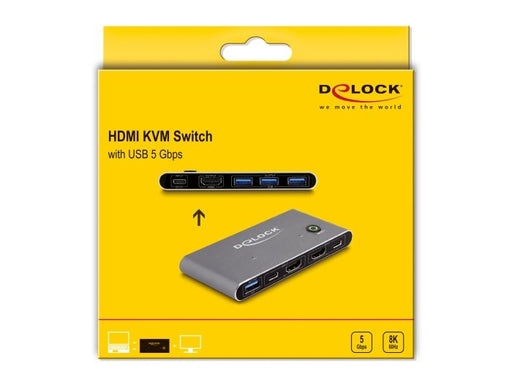 EAN 4043619186471 - DeLOCK 18647 interruptor KVM Antracita imagen 2