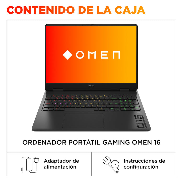 EAN 199251388613 - HP OMEN Gaming 16-am0039ns Intel Core Ultra 7 255H Portátil 40,6 cm (16") 2K 32 GB DDR5-SDRAM 1 TB SSD NVI imagen 6