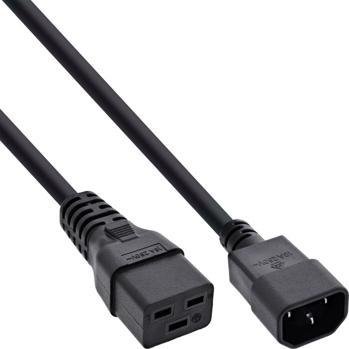 Adaptador De Corriente Inline, Iec-60320 C14 A C19, 3x1,5mm², Máx. 10a, Negro, 0,5m