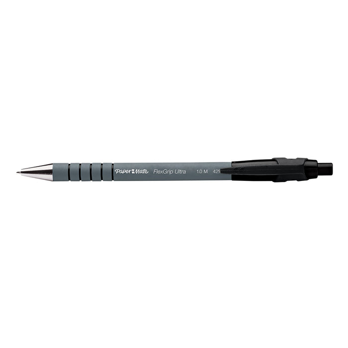 Papermate Flexgrip Ultra Negro Bolígrafo De Punta Retráctil Con Pulsador Medio 12 Pieza(S)