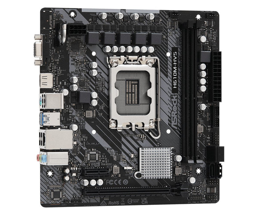Placa Base Asrock H610m-Hvs Intel 2xddr4 Lga 1700 Micro Atx 90-Mxbht0-A0uayz
