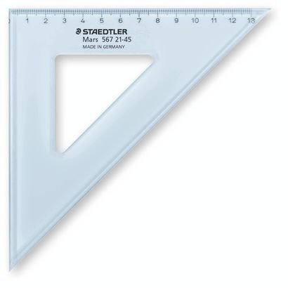 Staedtler Zeichendreieck 21cm 45/45 Gr. Tr.Bl