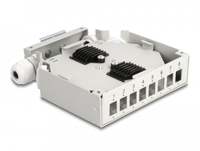 Lwl Verteilerbox Für Hutschiene 8 Port Grau