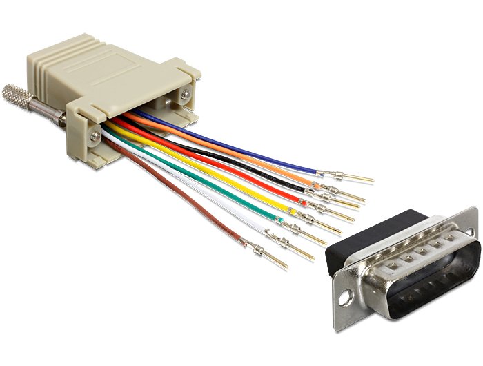 Delock D-Sub 15 Pin Stecker > Rj45 Buchse Montagesatz