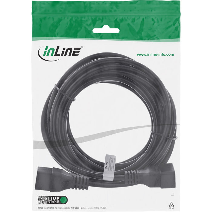 Inline Cable De Alimentación C19 A C20 3 Pines Iec Macho A Hembra Negro 0,75 M