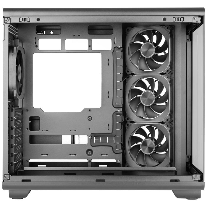 Caja Pc  Atx Mars Gaming Mc-Revmax Pantalla Lcd 11.8" Cristal Templado 4x Ventiladores Argb Negro