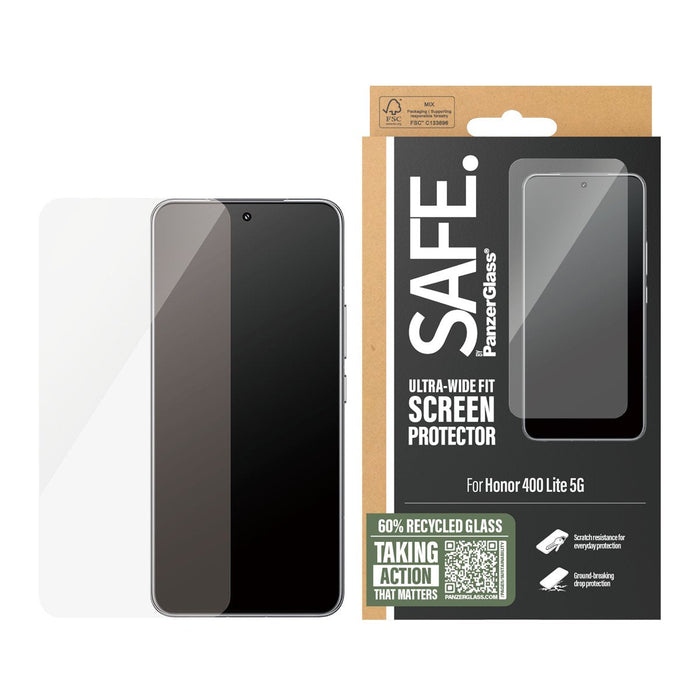 Panzerglass Safe. Screen Protector W. Negro Frame Honor 400 Lite 5g
