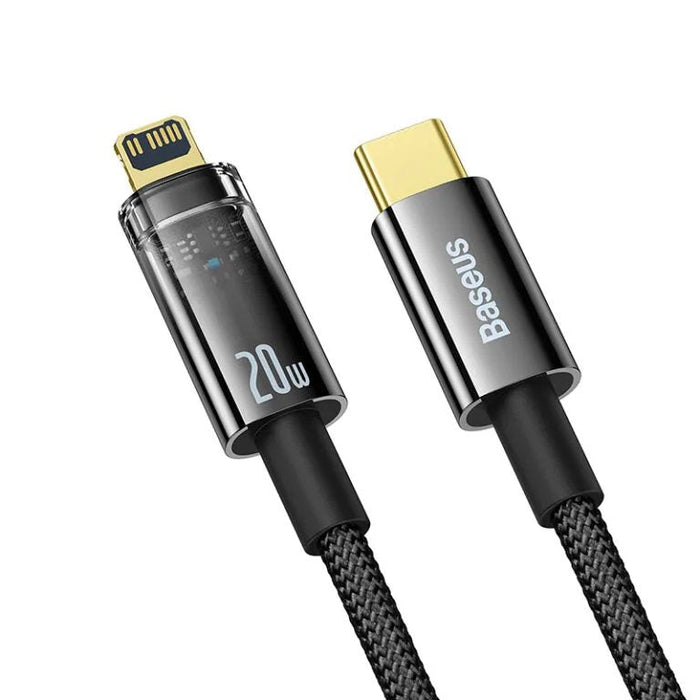 Explorer Series Auto Power-Off Fast Charging Data Cable Type-C To Ip 20w 1m Black