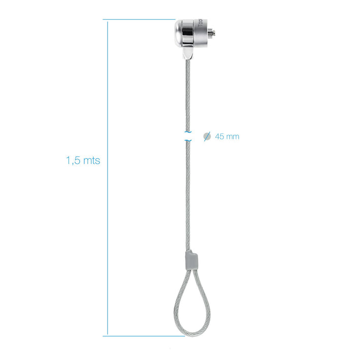 EAN 8433281009998 - TooQ TQCLKC0025 cable antirrobo Plata 1,5 m imagen 3