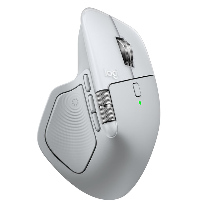 Ratón Logitech Mx Master 4 For Mac, Bluetooth Ergonómico Con Respuesta Háptica Avanzada, Desplazamiento Ultrarrápido, Carga Usb-C, Macos, Ipados, Windows - Plateado Blanco