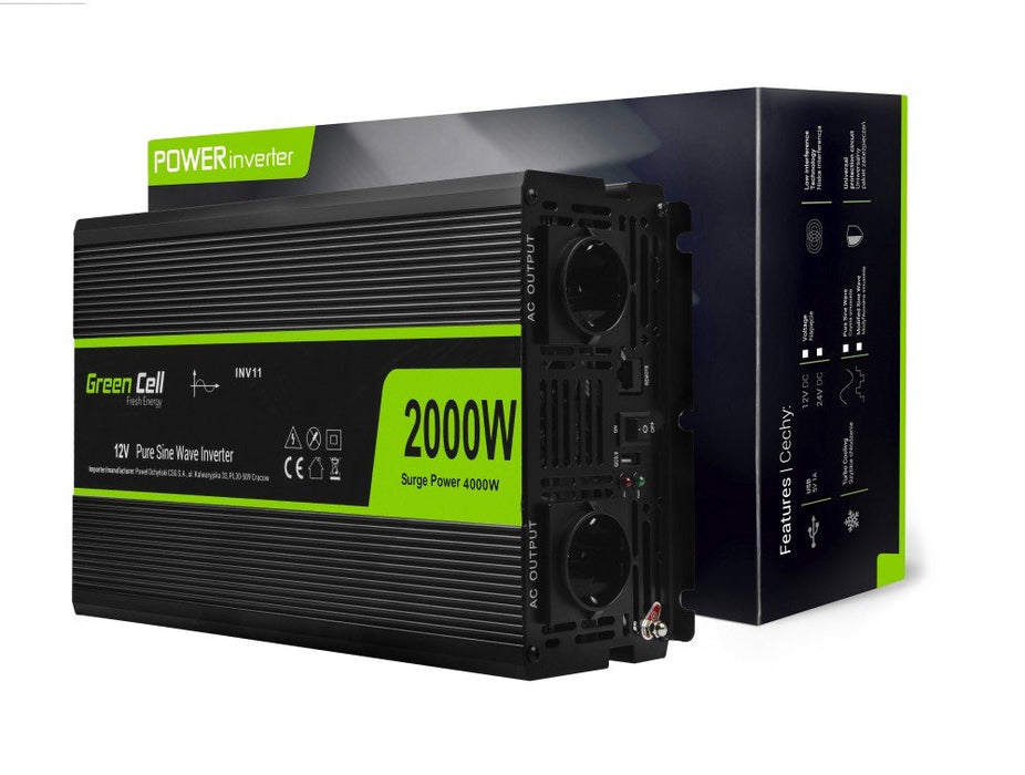 EAN 5902719427909 - Green Cell INV11 adaptador e inversor de corriente Auto 2000 W Negro imagen 1