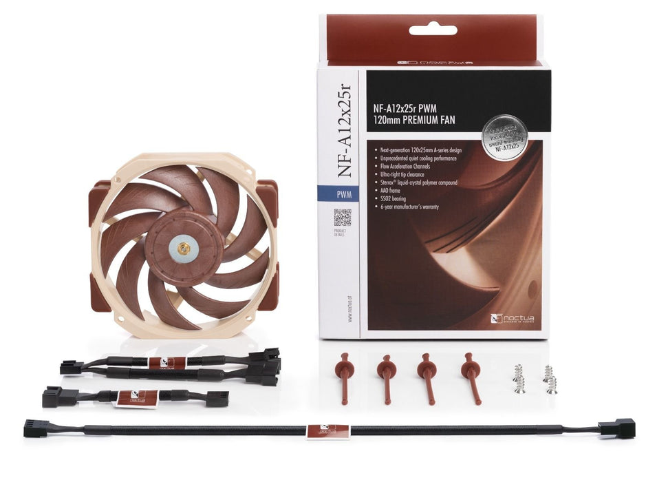 EAN 9010018100563 - Noctua NF-A12X25R PWM Carcasa del ordenador Ventilador 12 cm Beige, Marrón imagen 5