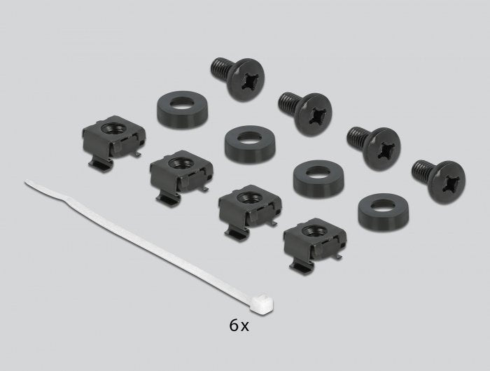 Delock Regleta De Cepillos Para La Gestión De Cables De 10" Con Fijación De Cables 1u Negro
